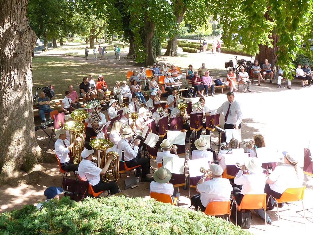 Easingwold Town Band playing in an outdoor concert