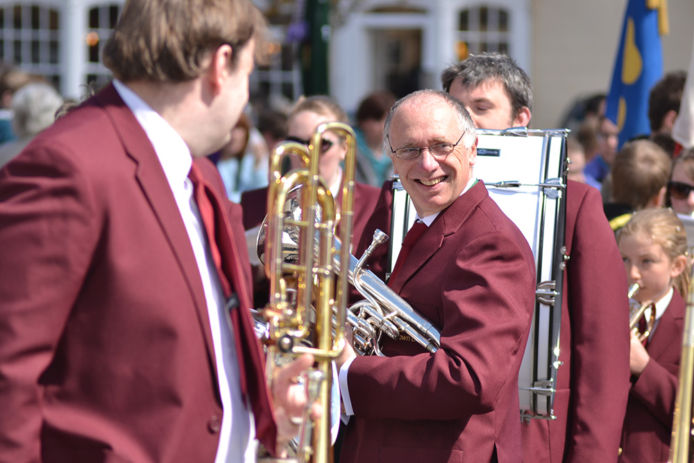 smiling town band members