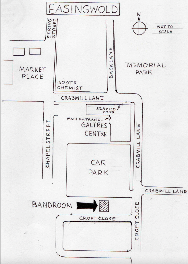 map drawing for Easingwold Town Band meeting room